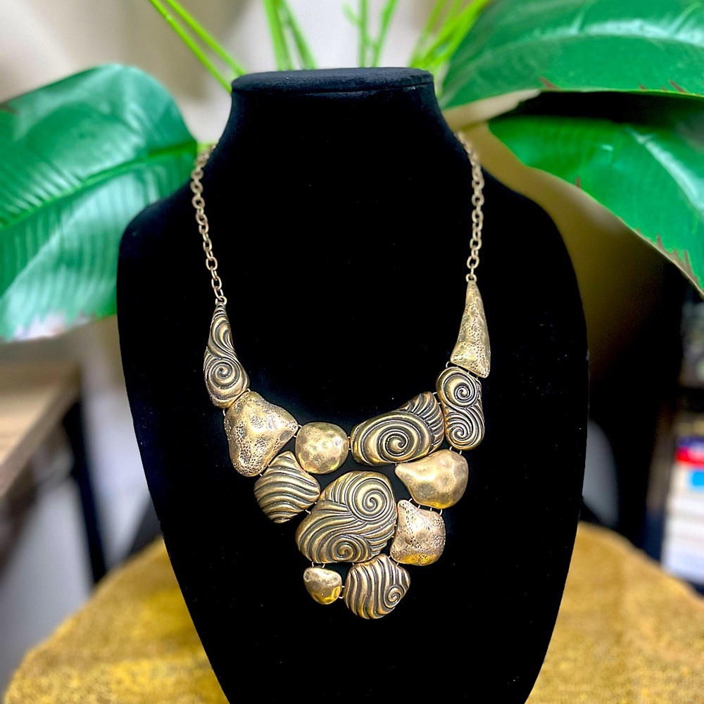 Funky Gold Statement Piece Necklace